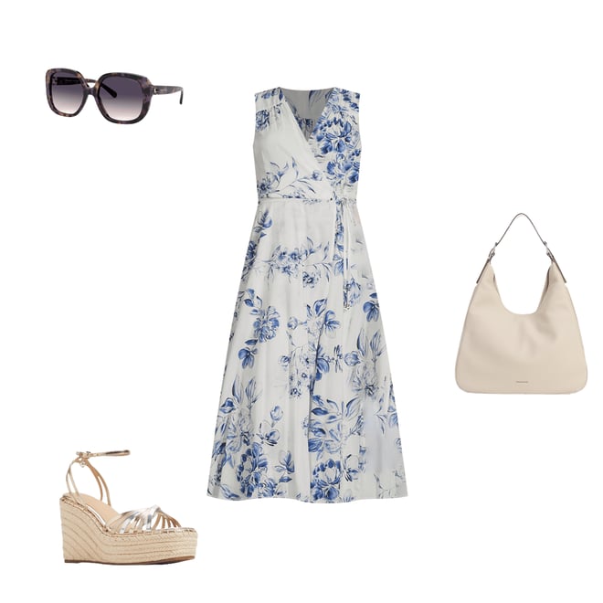 Calvin Klein Sleeveless V-Neck A-Line Midi Dress | Dillard's