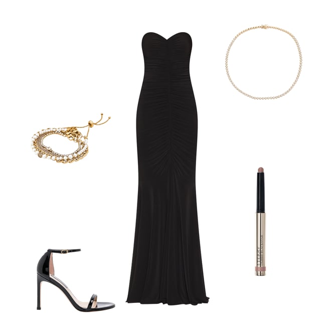 2nd bundle featuring 4 items which compliment Strapless Shirred Front Fishtail Gown