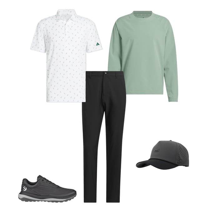 adidas Ultimate365 Printed Slice Mesh Golf Polo Shirt