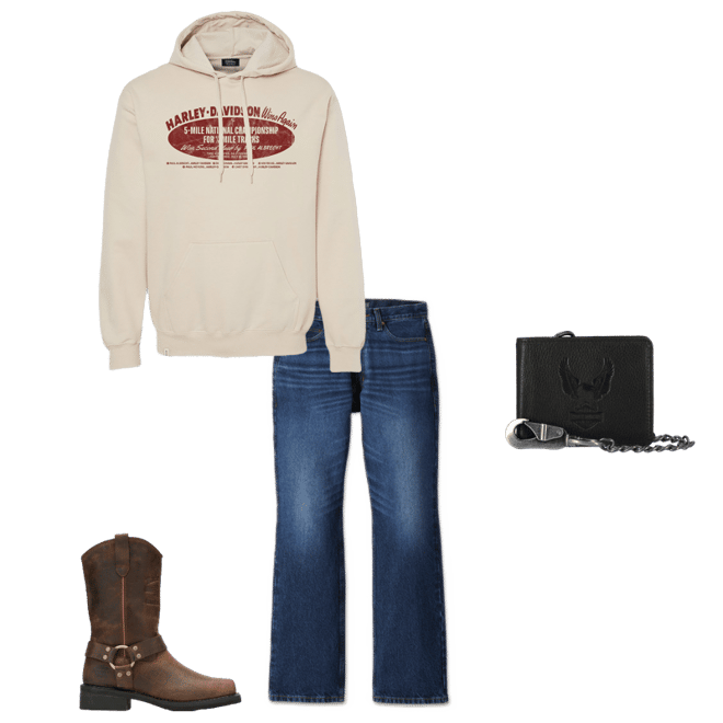 【Harley Davidson】Archive Poster ミッドウェイト パーカー Men's Archive Poster Midweight Hoodie | Harley-Davidson USA