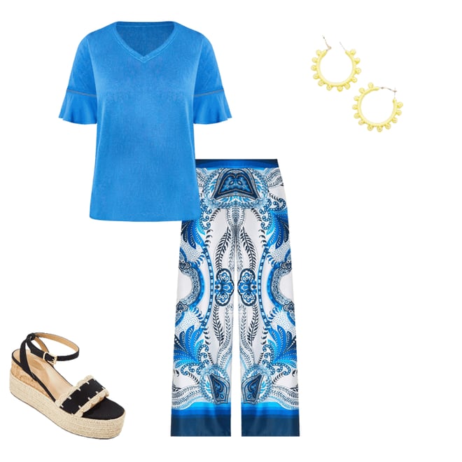  Cato Fashions | Cato Blue Flutter Sleeve Top