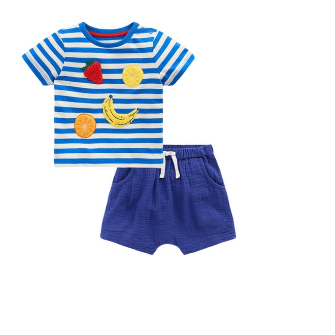 2nd bundle featuring 1 items which compliment Logo Interest T-Shirt-Blue Stripe Fruit