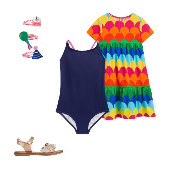 3rd bundle featuring 3 items which compliment Selena Rainbow Strap Swimsuit-College Navy