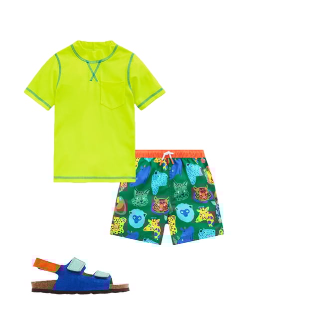 1st bundle featuring 2 items which compliment Short Sleeve Rash Vest-Acid Yellow