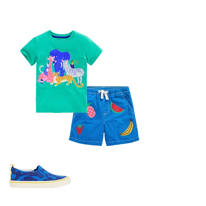 3rd bundle featuring 2 items which compliment Pull-On Cotton Shorts, Fruit Embroidery
