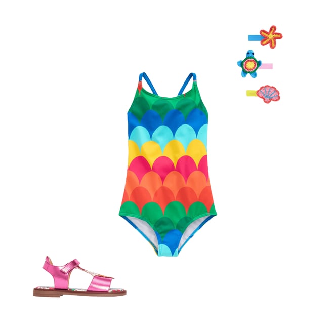 2nd bundle featuring 2 items which compliment Selena Rainbow Strap Swimsuit, Multi Scallop Stripe