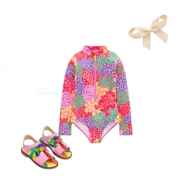 2nd bundle featuring 2 items which compliment Long-Sleeved Swimsuit-Pink Rainbow Leopard