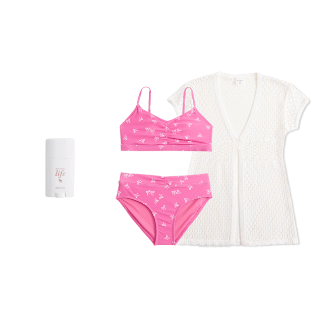 cinched triangle two-piece swimsuit