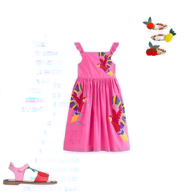 3rd bundle featuring 2 items which compliment Annalisa Appliqué Sundress-Sorbet Pink Birds
