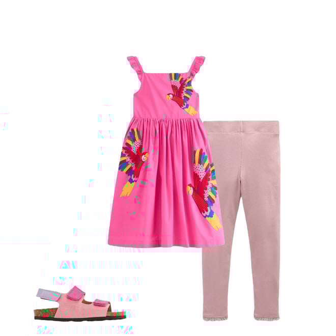 1st bundle featuring 2 items which compliment Annalisa Appliqué Sundress-Sorbet Pink Birds