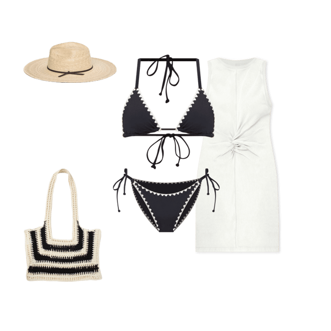 Product | Zahra Bikini Bottom - Black-Cream