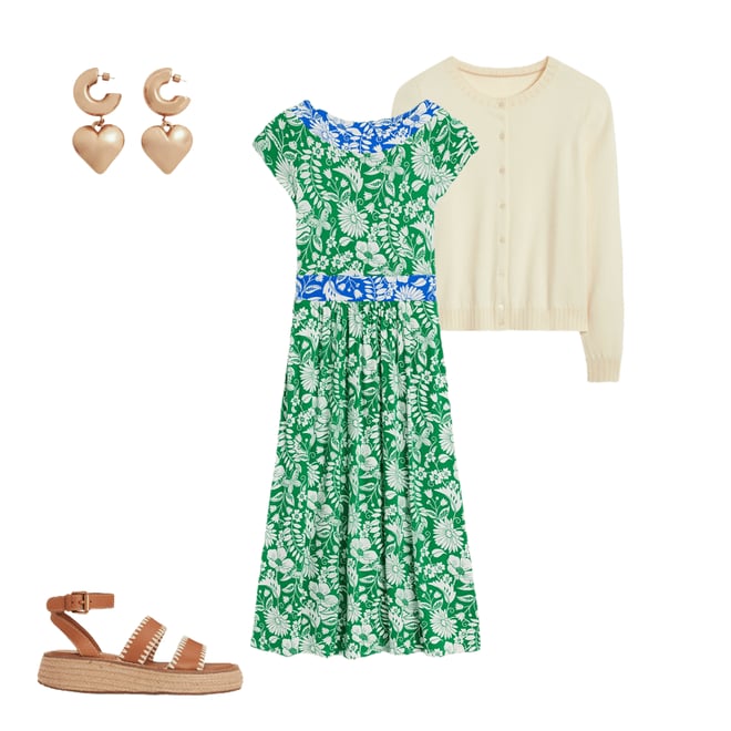 3rd bundle featuring 3 items which compliment Melanie Jersey Midi Dress-Rich Emerald, Wildflower Trail