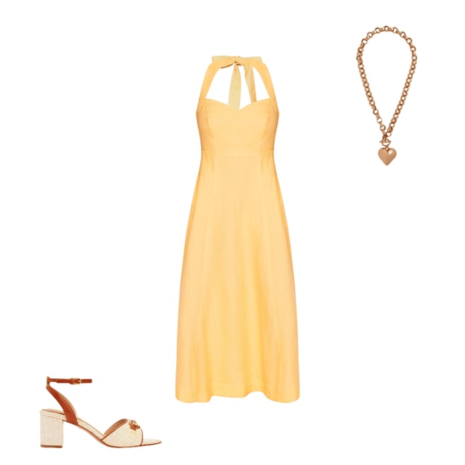 4th bundle featuring 2 items which compliment Halter Linen Dress-Buttermilk Yellow