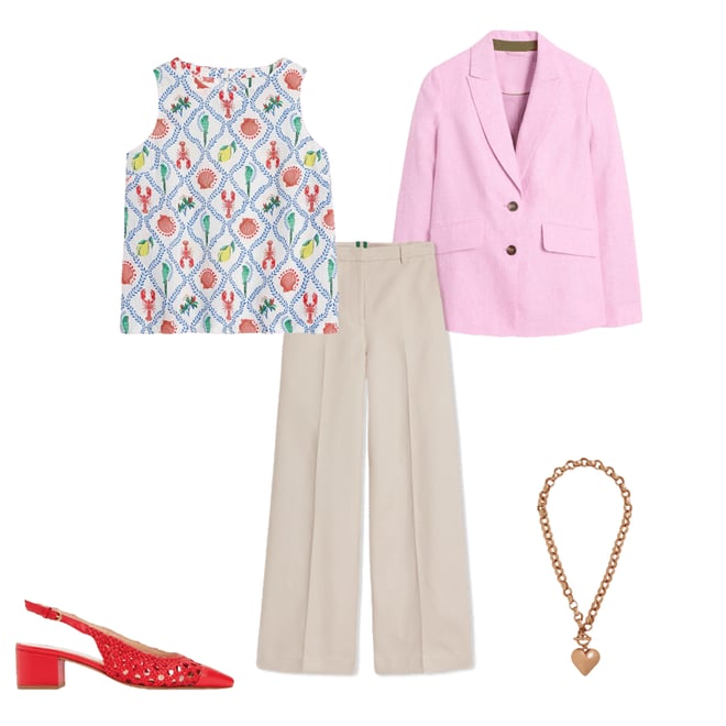 3rd bundle featuring 4 items which compliment Stamford Linen Blazer-Moonlite Mauve Chambray