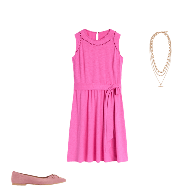 Mila Trim Short Jersey Dress-Tickled Pink | Boden UK