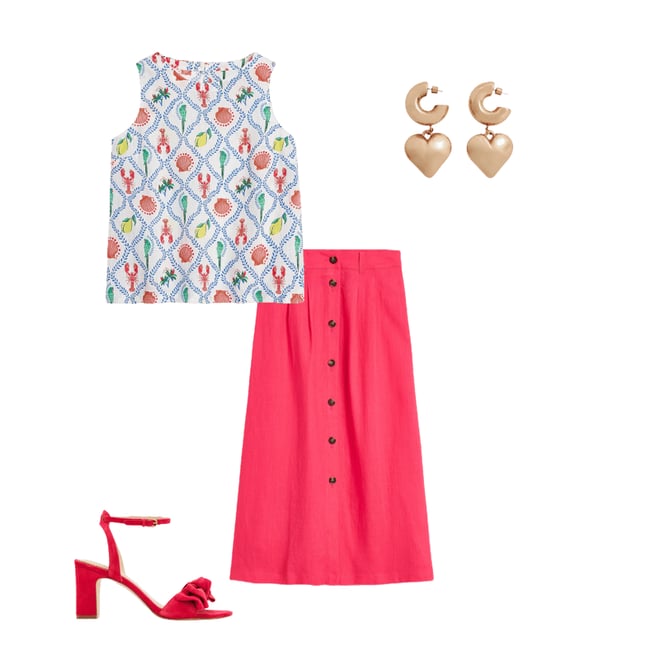 3rd bundle featuring 3 items which compliment Thomasina Linen Midi Skirt
