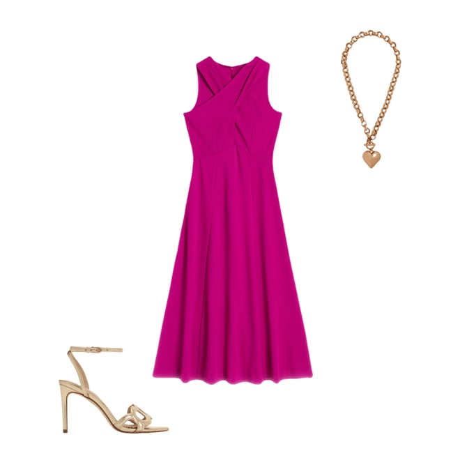 5th bundle featuring 2 items which compliment Cross Front Ponte Dress-Fuchsia