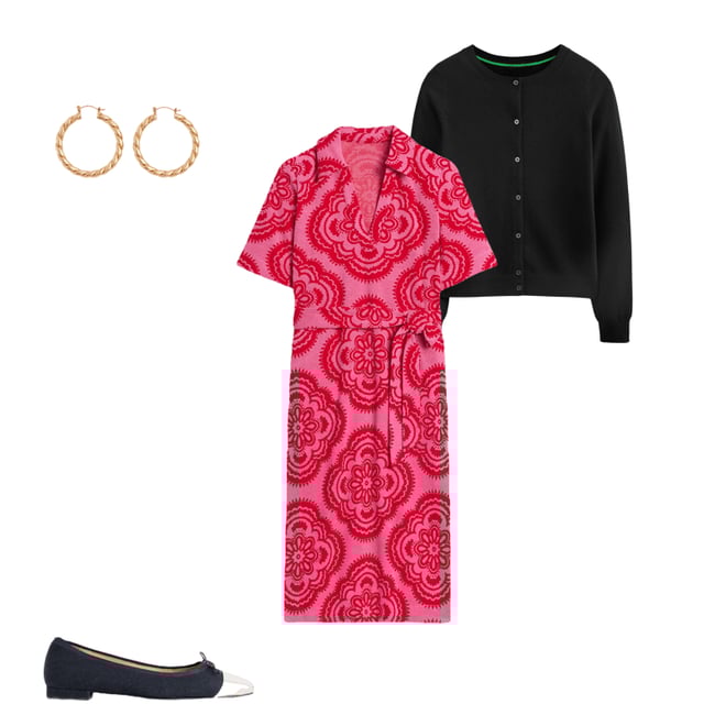 2nd bundle featuring 3 items which compliment Eva Cashmere Crew Cardigan-Black