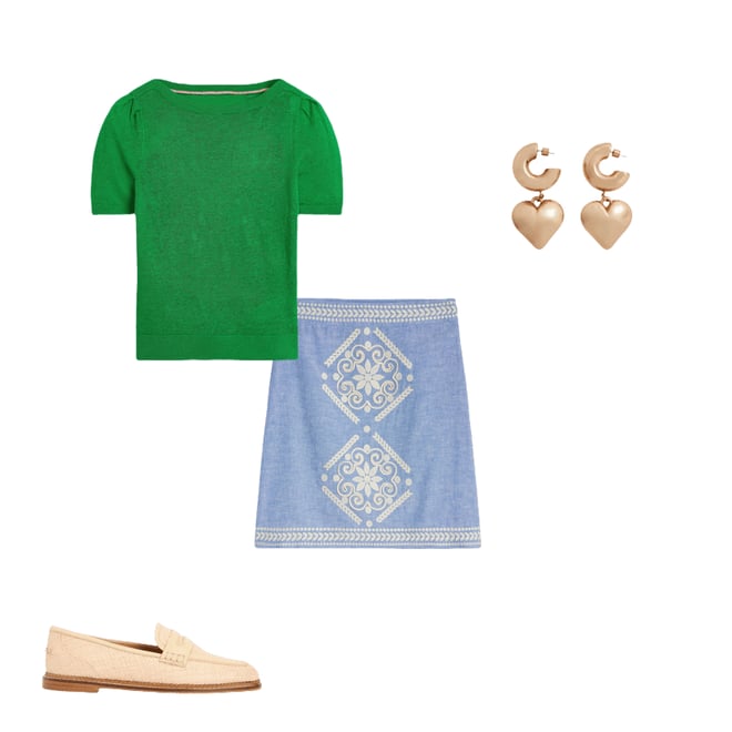 2nd bundle featuring 3 items which compliment Liv Boat Neck Linen T-Shirt-Sapling Green