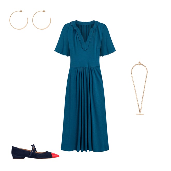 5th bundle featuring 3 items which compliment Maddie Trim Jersey Dress-Harbour Blue