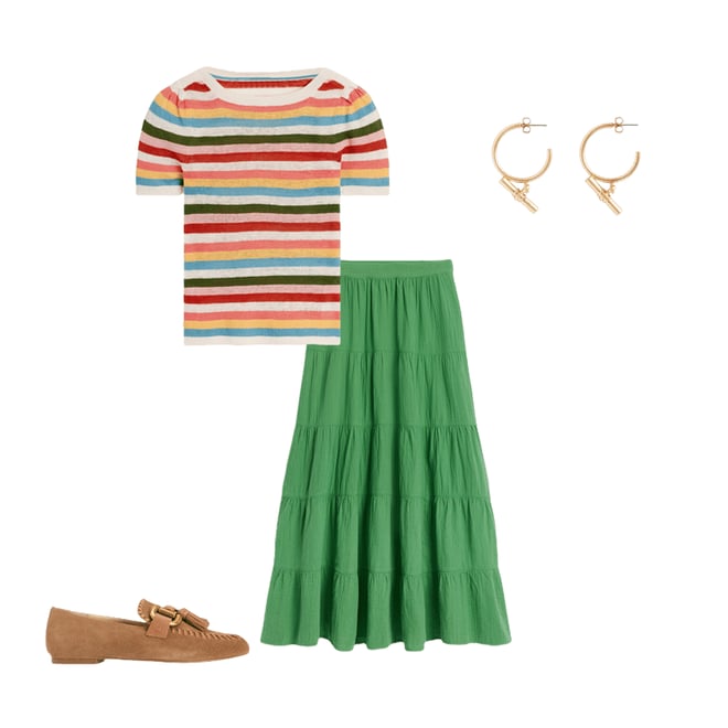 3rd bundle featuring 3 items which compliment Nadia Double Cloth Maxi Skirt, Paradise Green