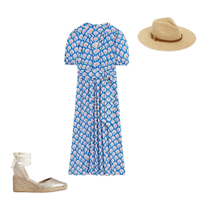3rd bundle featuring 2 items which compliment Sofia Trim Jersey Midi Dress-Bright Blue, Blossom Terrace