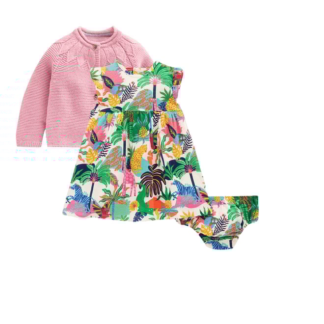 1st bundle featuring 1 items which compliment Jersey Frill Sleeve Dress, Coconut Milk Multi Jungle