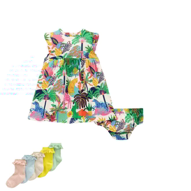3rd bundle featuring 1 items which compliment Jersey Frill Sleeve Dress, Coconut Milk Multi Jungle