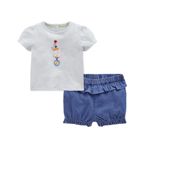 1st bundle featuring 1 items which compliment Girls Puff Sleeve Logo T-Shirt-Cloud Blue Dalmation Unicycle