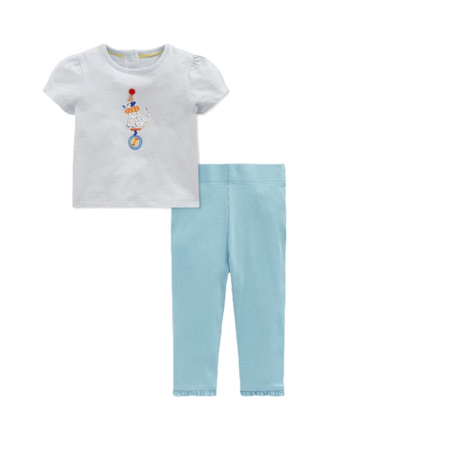 3rd bundle featuring 1 items which compliment Girls Puff Sleeve Logo T-Shirt-Cloud Blue Dalmation Unicycle