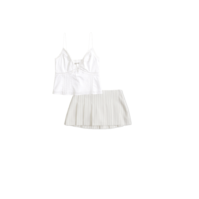 De A&F Bella cami met gestrikte voorkant