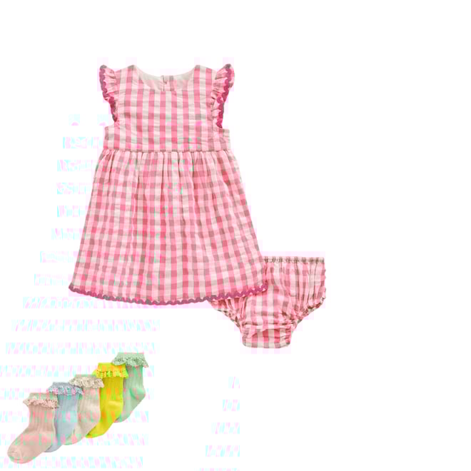 2nd bundle featuring 1 items which compliment Woven Frill Dress-Pink and Ivory Gingham