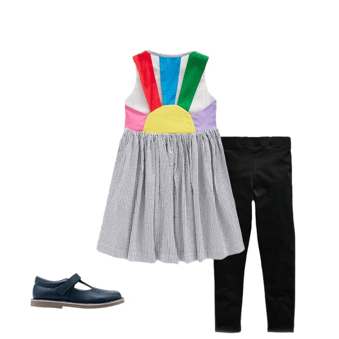 3rd bundle featuring 2 items which compliment Zadie Applique Back Dress-Navy/ Ivory Stripe Sunray