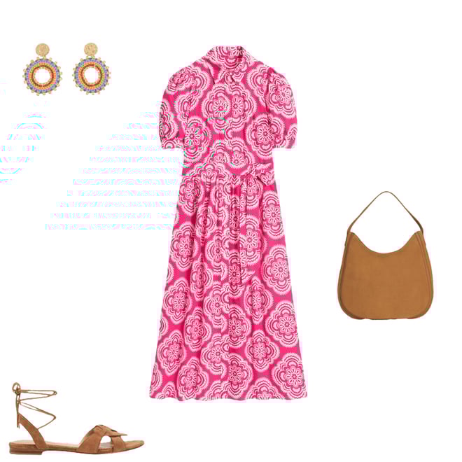 1st bundle featuring 3 items which compliment Alexa Maxi Shirt Dress-Pink Peony, Botanic Blush