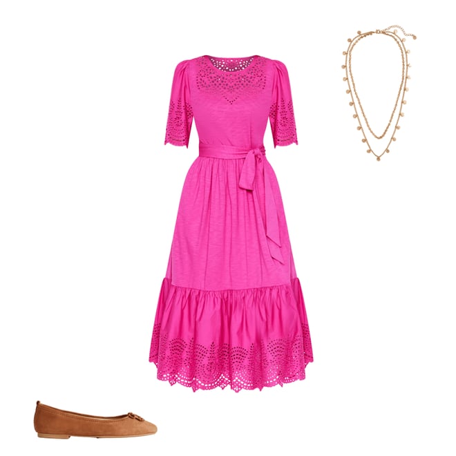 5th bundle featuring 2 items which compliment Isabel Broderie Mix maxi Dress-Cosmos Pink