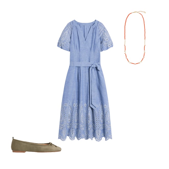 2nd bundle featuring 2 items which compliment Puff Sleeve Embroidered Dress