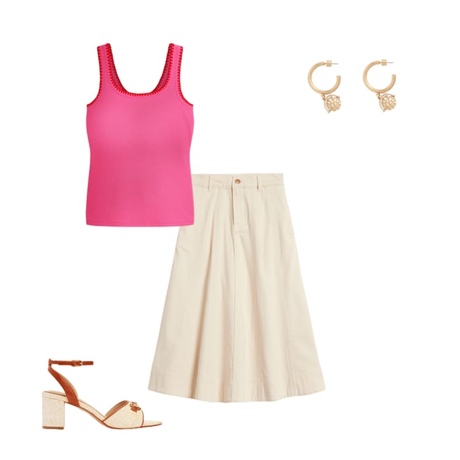 2nd bundle featuring 3 items which compliment Crochet Trim Tank Top-Pink