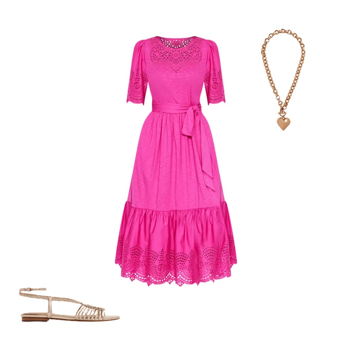 3rd bundle featuring 2 items which compliment Isabel Broderie Mix maxi Dress-Cosmos Pink