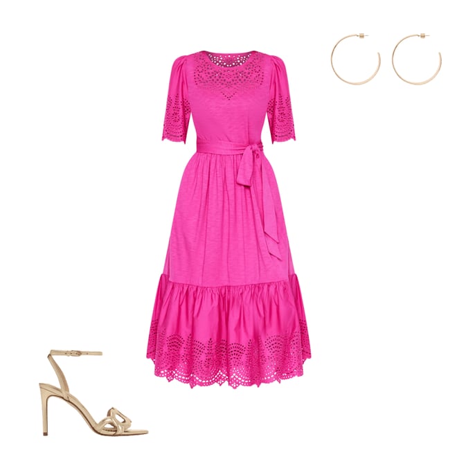 1st bundle featuring 2 items which compliment Isabel Broderie Mix maxi Dress-Cosmos Pink