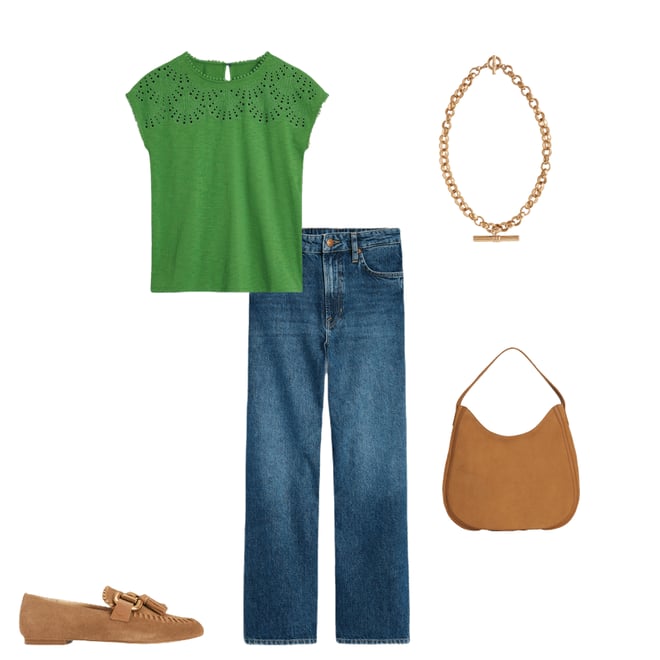 1st bundle featuring 4 items which compliment Anya Broderie T-shirt, Paradise Green