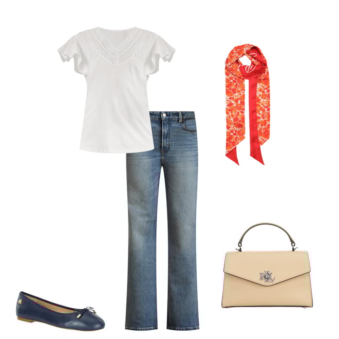 Lauren Ralph Lauren High Rise Wide-Leg Jeans | Dillard's