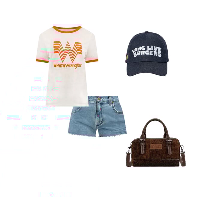 Wrangler x Whataburger Women's Ringer Tee in Marshmallow