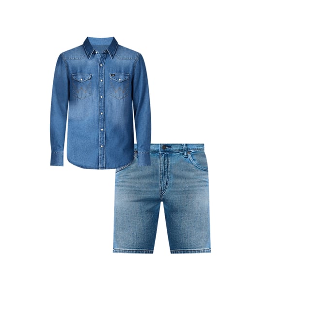 Wrangler　27mw Wrangler 27MW Icons Western Cowboy Pearl Snap Denim Shirt Size M