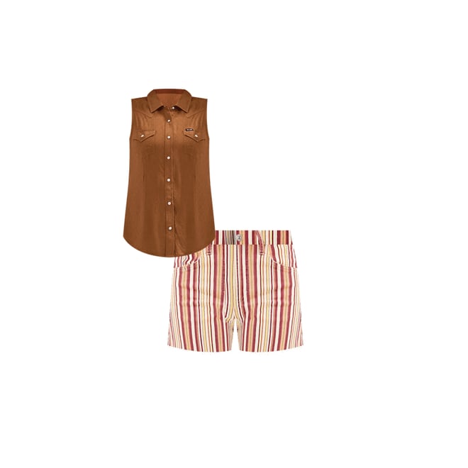 Women's Wrangler® Striped Cowboy Shorts in Natalie Stripe