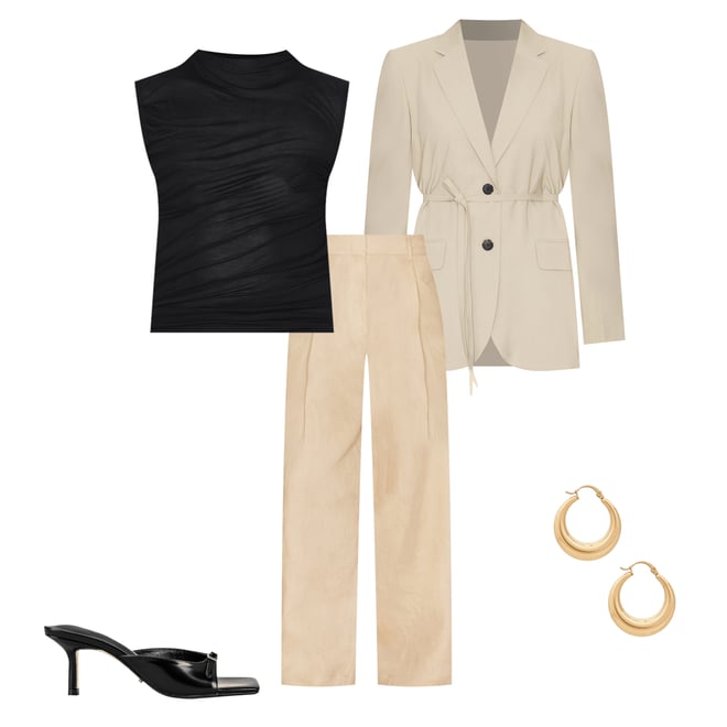 1st bundle featuring 4 items which compliment Linen Highrise Trousers