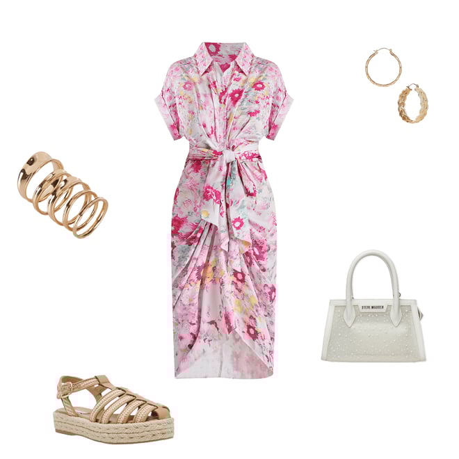 Tori Buttoned Down Satin Dress