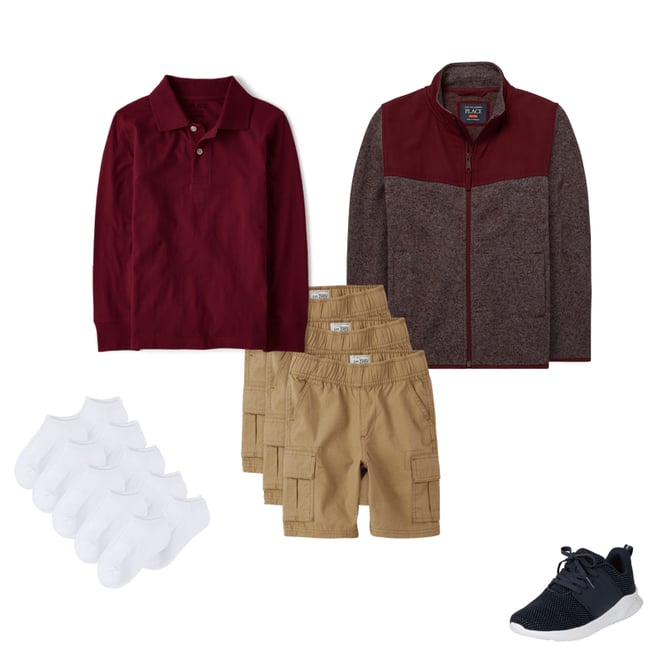 Boys Uniform Long Sleeve Soft Jersey Polo - BURGUNDY | The