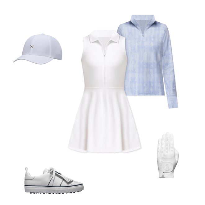 G/FORE Women's Kiltie Durf Saddle Stripe Golf Shoes Snow