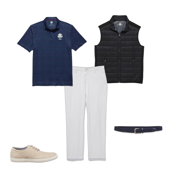 1st bundle featuring 4 items which compliment  2025 Ryder Cup Mvp Scofield Americana Martini Print Polo Shirt - Navy Combo