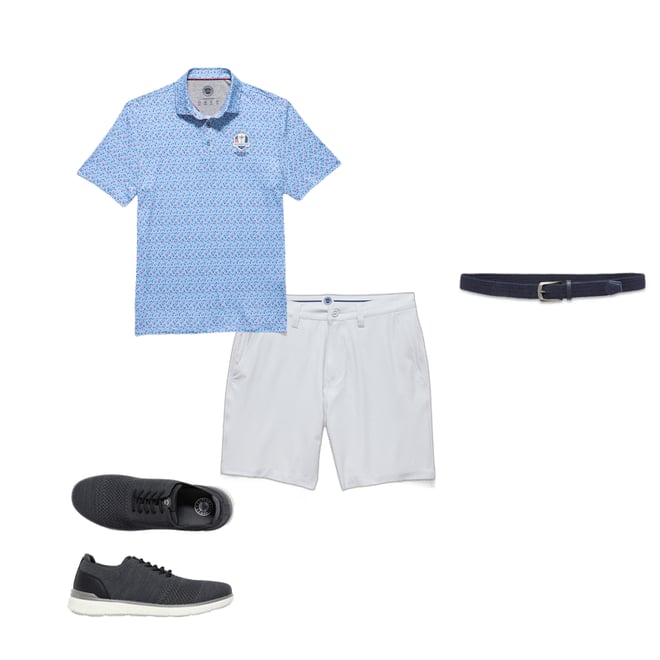 2nd bundle featuring 3 items which compliment  2025 Ryder Cup Mvp Santee Fern Print Polo Shirt - Blue Combo